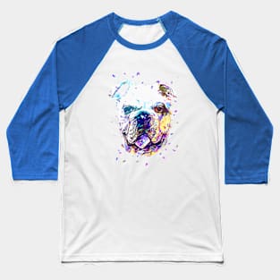 Buldog Face Pop Art Baseball T-Shirt